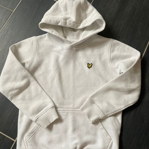 Lyle & scott, hvit hettegenser, str. 8-9 år