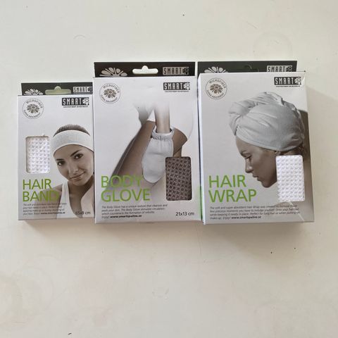 Hudpleie ny hårturband pannebånd peelinghanske alt for 360kr