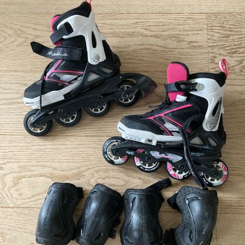 Rollerblades str 33. Inkl kne og albue beskyttere