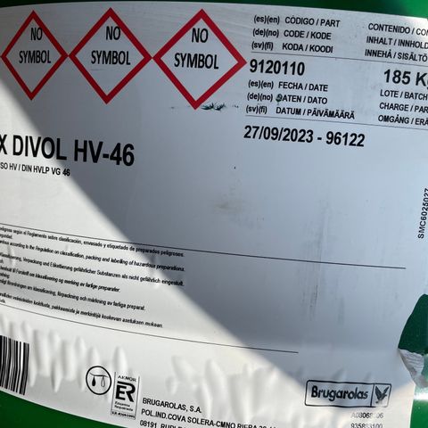 Beslux Divol HV-46 Hydraulikkolje