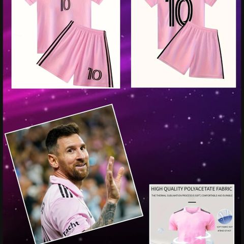 Fotball drakt av Lionel Messi NO 10, Rosa