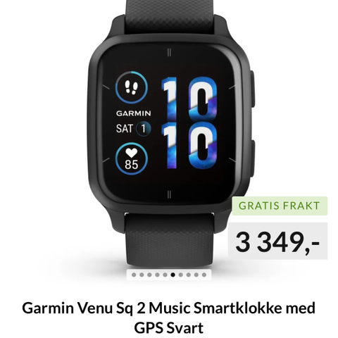 Garmin Venu Sq 2 music smartklokke (black)