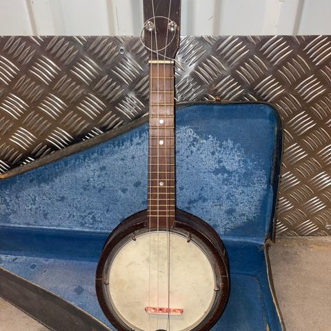 Vintage banjolele med original kasse