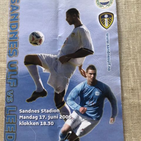 Leeds United mot Sandnes Ulf 2006 fotballprogram