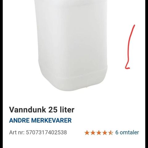 Vanndunk.     Vann  25 liter