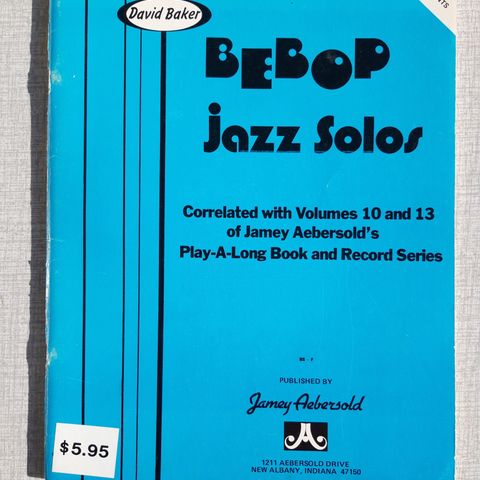 David Baker - Bebop jazz solos - Notehefte