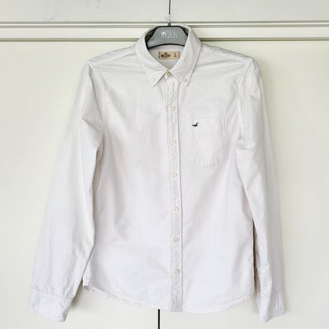 Hvit Hollister skjorte str S (ca 14 år)