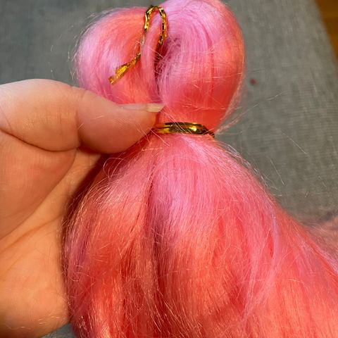 Rosa løshår/extensions 70 cm