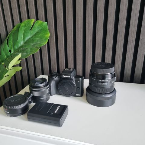 Brukt Canon EOS M50 kamera og Sigma DC 30mm 1.4 Art selges