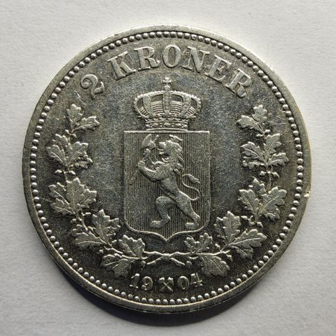 2 Kroner 1904 Oscar II Kv. 1+