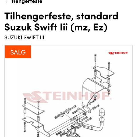 Tilhengerfeste - krok suzuki swift