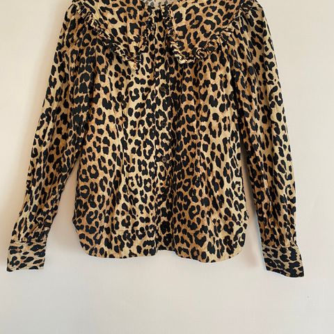 Ganni leopard print cotton poplin shirt