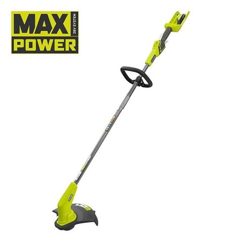 RYOBI 36V MAX POWER gresstrimmer med justerbar klippebredde og 2mm tråd