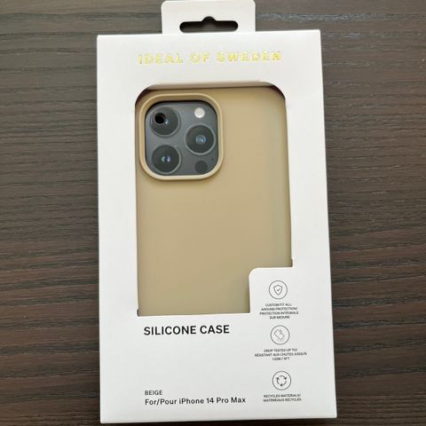 Deksel av silikon iPhone 14 Pro Max beige