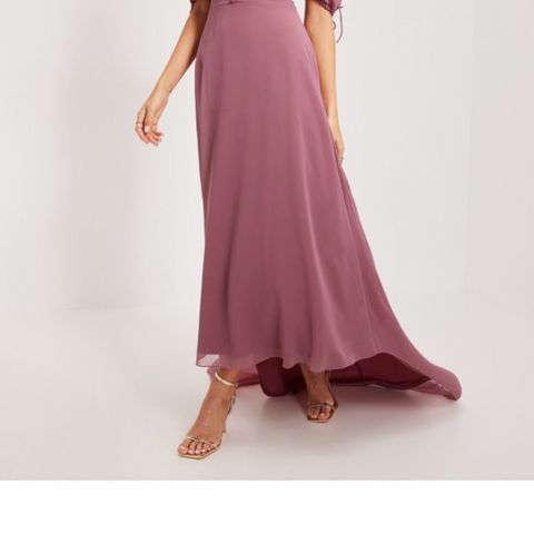 MAYA DELUXE - BUTTON FRONT PUFF SLEEVE MAXI WITH TRAIN AND OPEN BACK