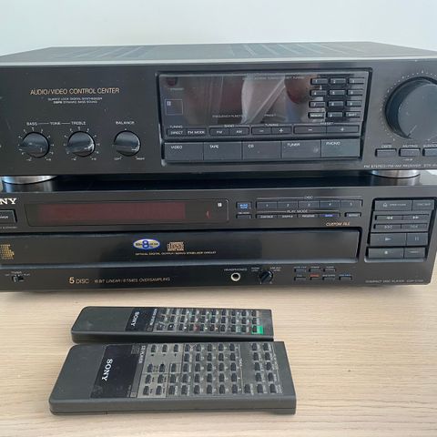 SONY COMPACT DISC PLAYER OG FM STEREO/ FM-AM RECEIVER