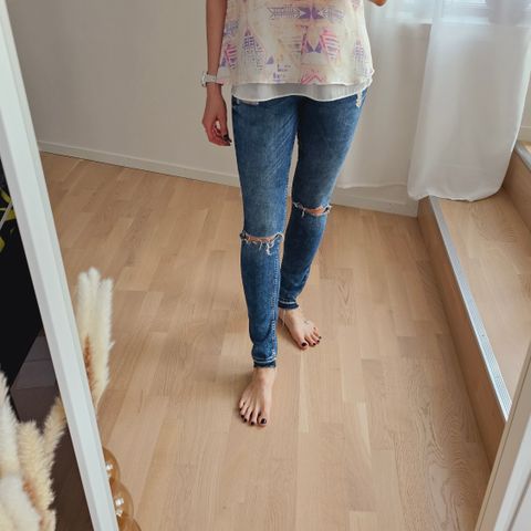 Jeans 38 størrelse, bluse S