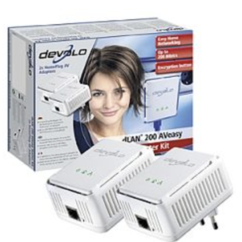 DEVOLO dLAN 200 AVeasy, Ethernet, Nettverkssignal via strømnettet, adapter kit