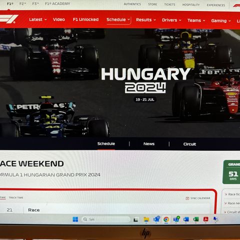 Pakketur Formel 1 til Ungarn for 2 pers - Utsolgt