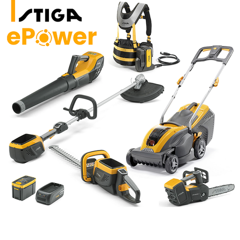 nye STIGA ePower 48V elektriske (batteridrevne) hageredskaper