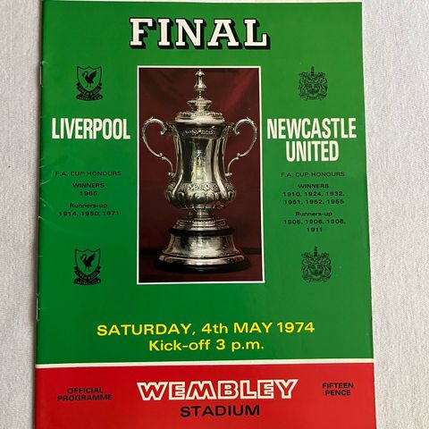Program Liverpool - Newcastle FA Cup Finale 1974