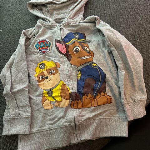 Hettegenser med glidelås paw patrol Strl 98/104