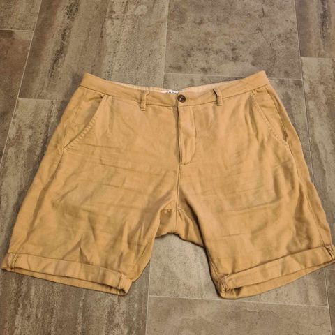 Gabba jason broke linen shorts - Mørk beige, str. L