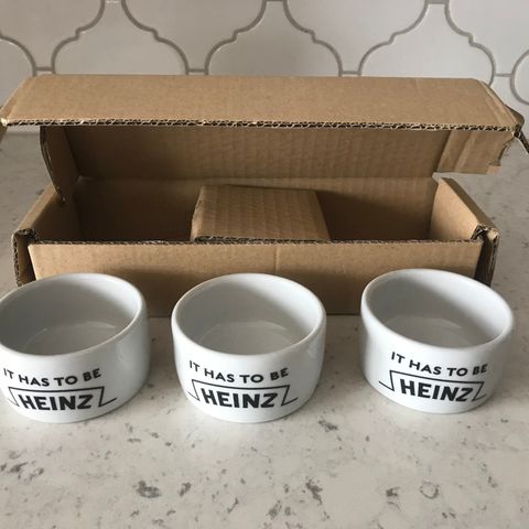 Set of 3 Sauce Dishes "It Has To Be Heinz"