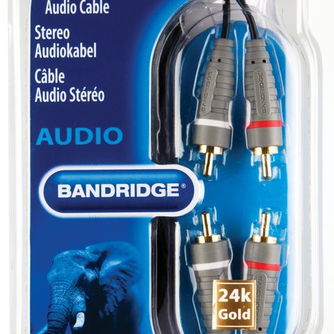 Bandridge Stereo Audio Cable 2x RCA Male - 2x RCA Male 3.00 m