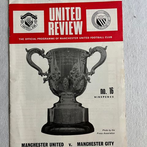 Program  Manchester United - Manchester City Ligacup Semifinale 1969