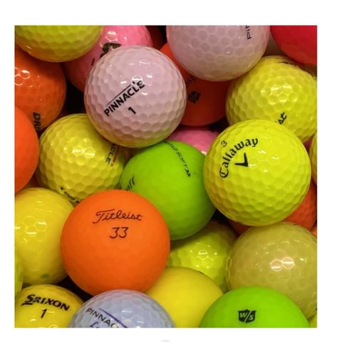 Stort parti fargede golfballer