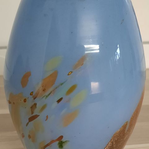 Vintage Krystall Vase Hallingglass sign. Lekker design ca H 16,5 D 12,5 cm