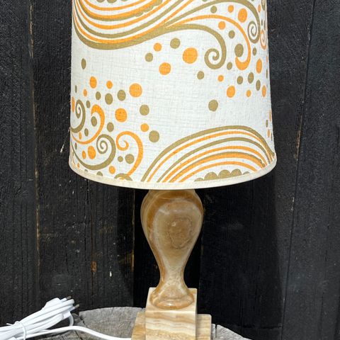 Vintage Onyx marmorert bordlampe