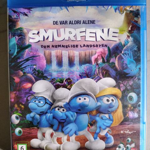 Blu-ray barnefilm. Smurfene. Den Hemmelige Landsbyen. Norsk tale og tekst.