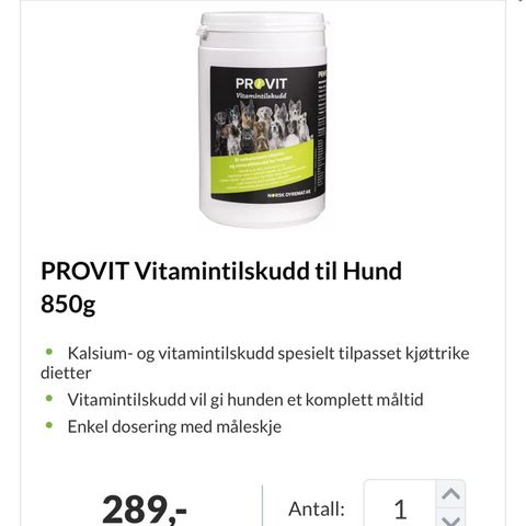 Vitamintilskudd hund