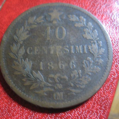 10  Centimi Italia  1866