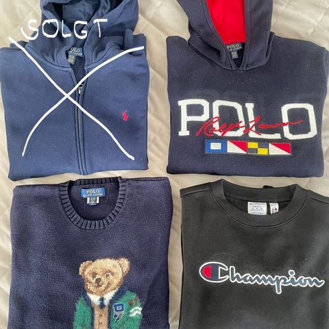Div genser/hoodie, Polo Ralph Lauren, Champion, str XL (18-20)