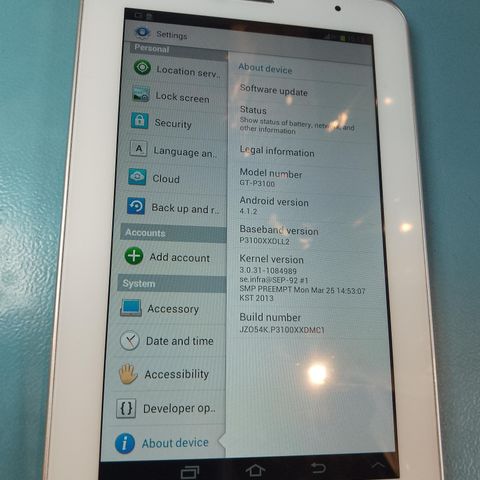 Brukt Samsung Galaxy tab 2 7.0"