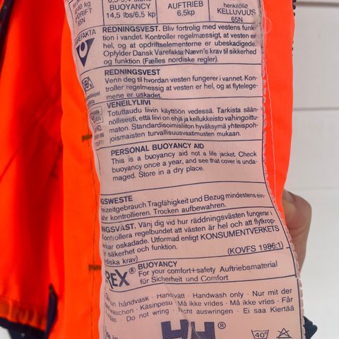 Helly Hansen Redningsvest/ life jacket