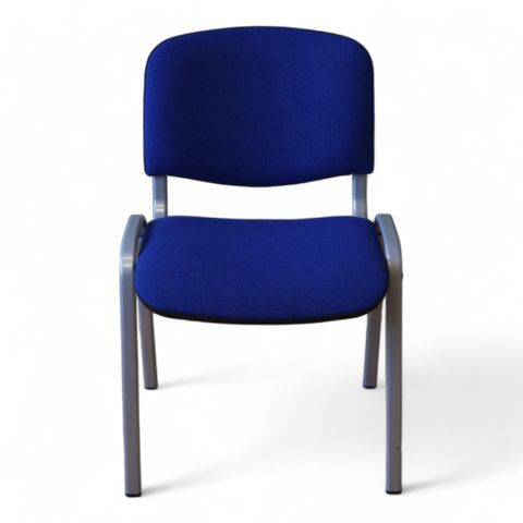 8 stk Nyrenset | Enkle møteromsstoler i blå/grå
