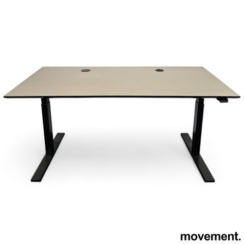 11 stk Skrivebord med elektrisk heve-senkefunksjon fra Holmris B8, 160x80, pent 