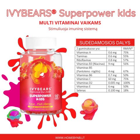 IVYBEARS Superpower kids multi vitaminer for barn
