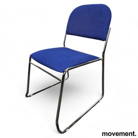 21 stk Koferansestol / besøksstol i blå / krom, pent brukt