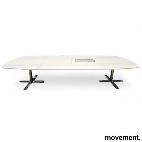 Kinnarps Oberon møtebord / konferansebord i hvit, 360x120cm, passer 12-14persone