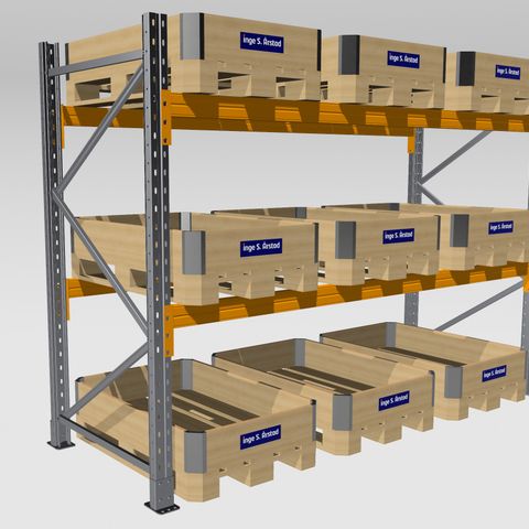 21.1L Pallereol S90 - Stigehøyde: 2134mm, 9 palleplasser kr.3500,- Eks.mva