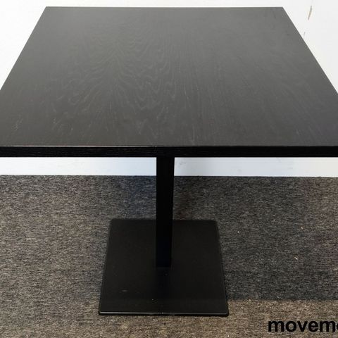 Kafebord / kantinebord i sort / sortlakkert metall understell, 70x70cm, H=75cm, 