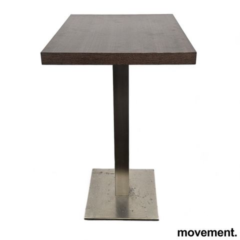 13 stk Pent brukt ståbord / barbord / mingelbord i mørk tre laminat, 60x70cm, 10