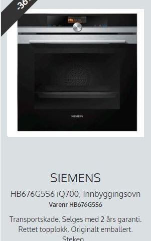 Siemens HB676G5S6 (Rustfritt)