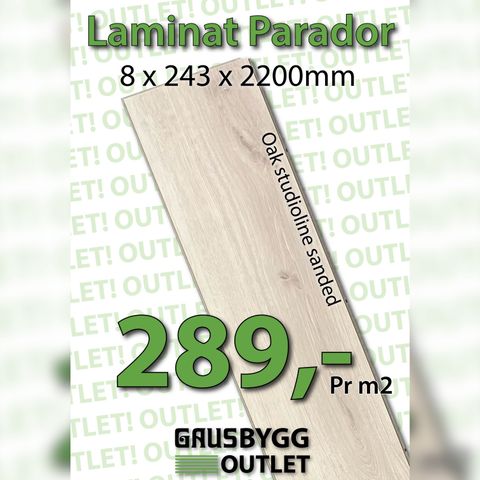 Laminat Parador kun 289,- pr m2! Oak studioline sanded