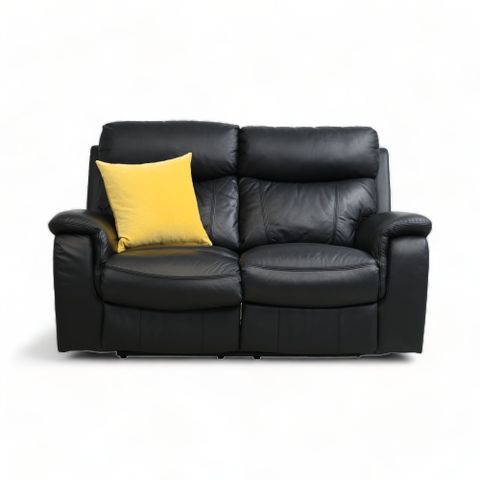 FRI FRAKT | Nyrenset | Sort Mayfield 2-seter motorisert recliner-sofa i skinn